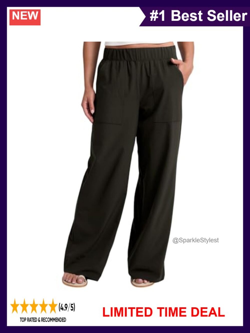 Wide Leg Yoga Pants Recycled Polyester Spandex 4-Way Stretch
